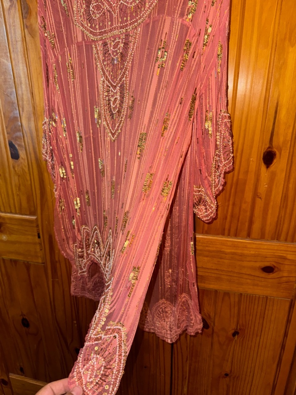 Free People Rose Pink Embellished Sheer Tunic - Picture 7 of 9